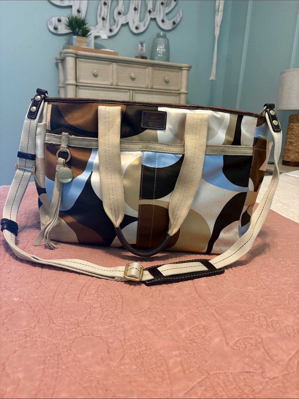 Coach Satin Tote Bag or Diaper Bag or Overnight Bag.